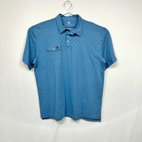 NEW Southern Proper Mens  Blue Short Sleeve Polo W/ Mini Golf carts Men's XXL - Picture 1 of 7